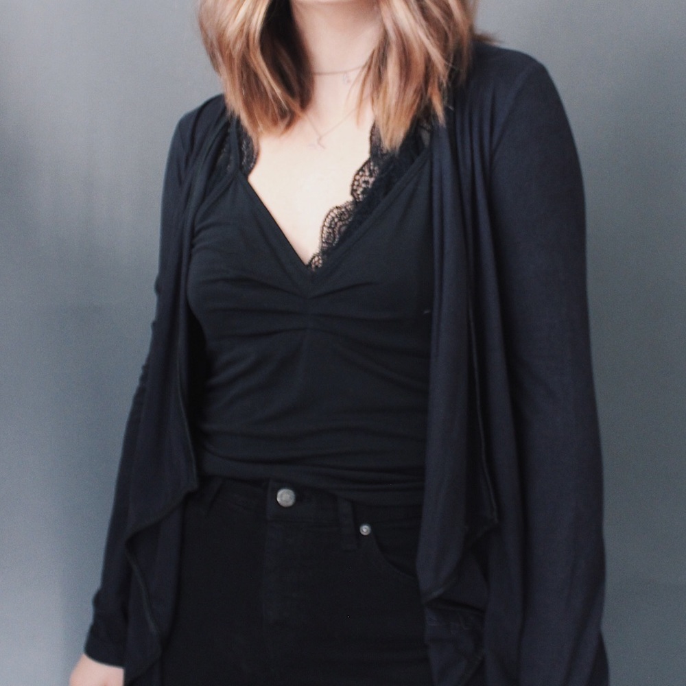 Faux Suede Long Cardigan